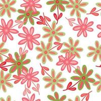 Hand drawn floral wallpaper. Cute flower seamless pattern. Naive art style. vector