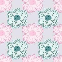 Chamomile flower seamless pattern, elegantly in a simple style. Abstract floral endless background. vector