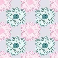 Chamomile flower seamless pattern, elegantly in a simple style. Abstract floral endless background. vector