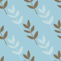 Organic leaves seamless pattern. Decorative forest leaf wallpaper. Botanical background. vector