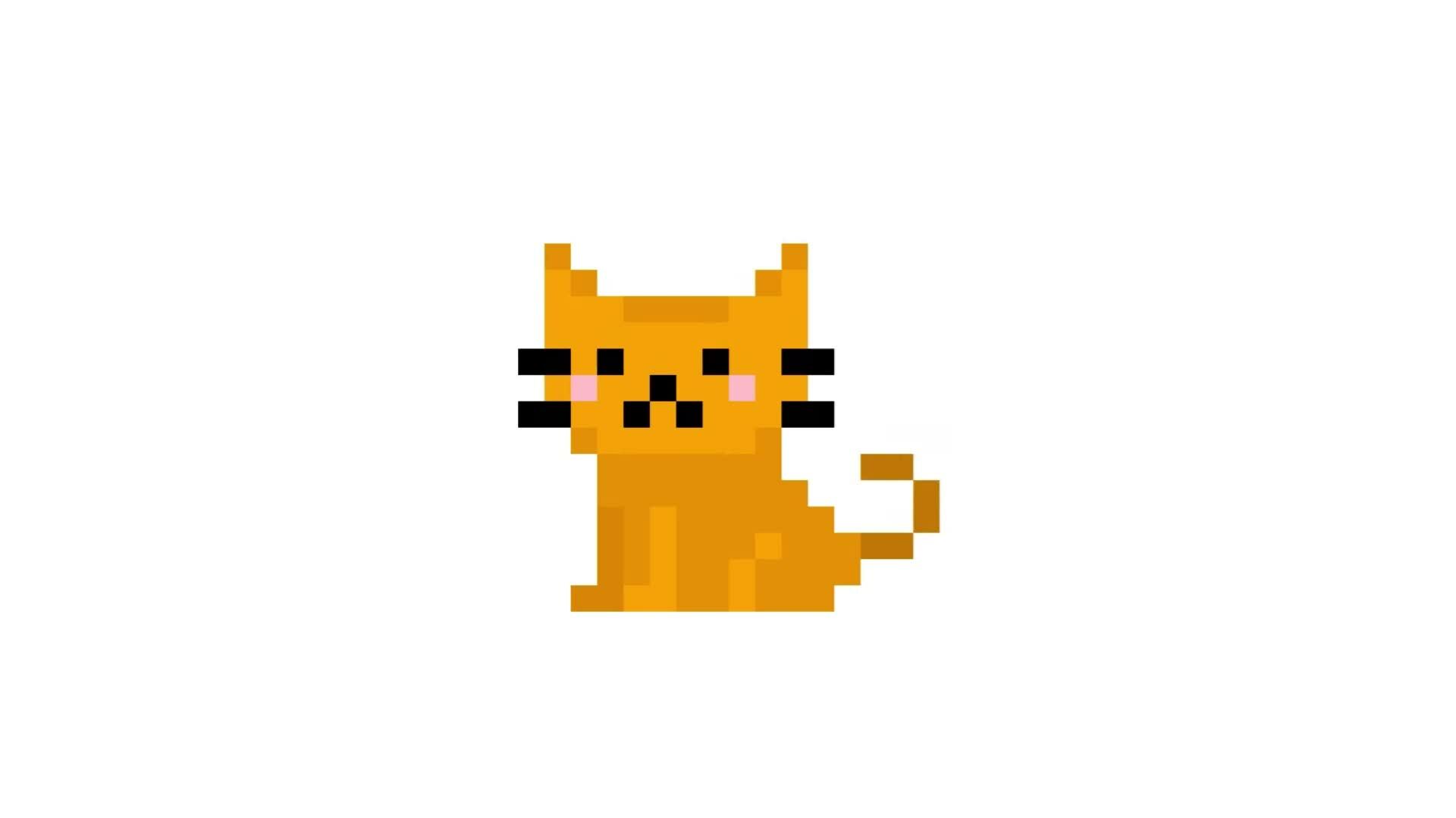 cat pixel animation on white background 23725474 Stock Video at Vecteezy