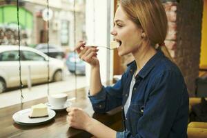 Woman in the morning at restaurant leisure lifestyle photo