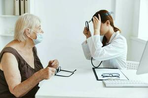 patient at the doctor medical office photo