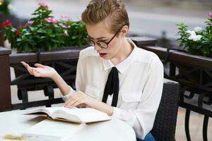 short haired woman outdoors rest fun walking around town Lifestyle photo