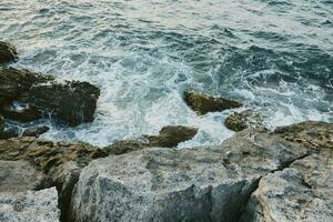 cliff ocean waves the view from the top nature photo