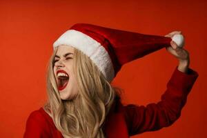 bonito mujer Navidad fiesta nuevo año divertido foto