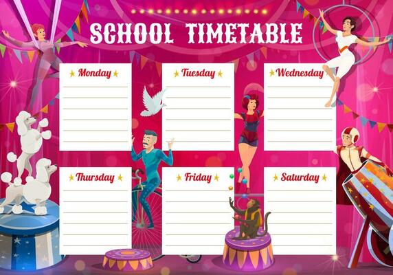 Shapito circus performers, education timetable