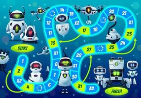 Kids boardgame with robots and droids characters vector