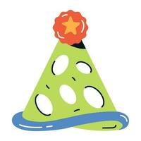 Flat style icon of birthday cap vector