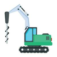 Trendy Drilling Bulldozer vector