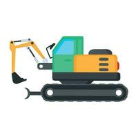 Trendy Excavator Vehicle vector