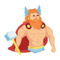Trendy Thor God vector