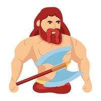 Trendy Dwarf Warrior vector