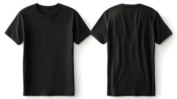 blank black t shirt mockup, close up black t-shirt on white background ,generative ai photo