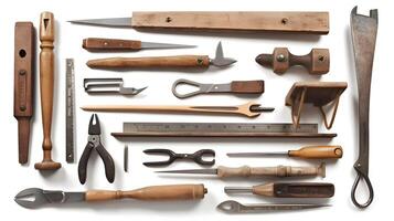 set of woodworking service tools ,generative ai photo