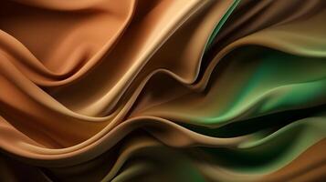 Abstract Background with 3D green Gradient Silk Fabric , photo