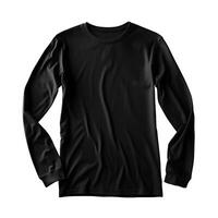 blank black long sleeve shirt mockup,close up black t-shirt on white background , photo