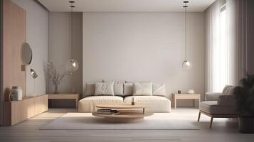 simple minimalist living room interior, photo