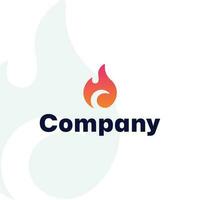 simply Letter C and Fire Logo app vector