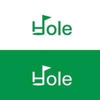 Letter mark Hole golf Logo design vector