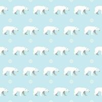 Polar Bears and snowflake seamless pattern with light blue represent an ice background. Winter and christmas concept wrapping paper. vector