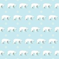 Polar Bears and snowflake seamless pattern with light blue represent an ice background. Winter and christmas concept wrapping paper. vector