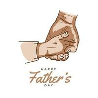 Happy father's day with dad and child hand holding vector