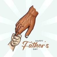 Happy fathers day the parent holds the hand of a small child vector