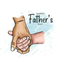 Happy fathers day the parent holds the hand of a child illustration vector