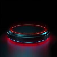 neon display product mockup ,podium futuristic 3d , photo