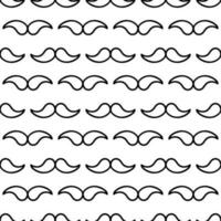Barber shop mustache vintage gentleman vector seamless pattern. Background or texture with black curly retro mustaches