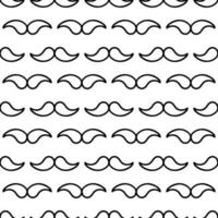 Barber shop mustache vintage gentleman vector seamless pattern. Background or texture with black curly retro mustaches