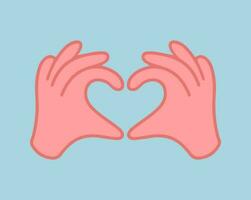 manos haciendo o formateo un corazón símbolo icono. yo amor usted corazón signo. vector