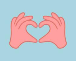 Hands making or formatting a heart symbol icon. I love you heart sign. vector