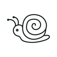 Vector illustration of a snail in doodle style.