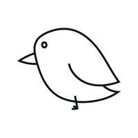 Vector illustration of a bird in doodle style.