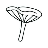 Vector illustration of cute mushroom in doodle style.