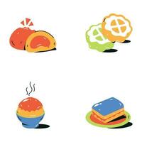 Pack of Chinese Food Flat Icons vector