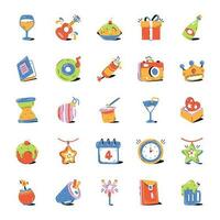 Bundle of Summer Drinks Flat Icons vector