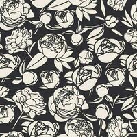 Premium Vector  Vector black and white floral background seamless