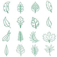 Green leaf vector icon set. botany illustration sign collection. ecology symbol. eco sign.