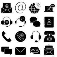 Contact icon vector set. technical support illustration sign collection. message symbol.