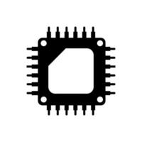 Chip vector icon. Microchip  illustration symbol. CPU sign. core logo.