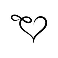 Vintage heart icon vector set. love illustration sign collection. romance symbol.