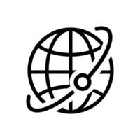 World map vector line icons. Navigation illustration sign. Globe symbol.