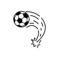 Soccer ball icon vector. football kick illustration sign. Goal symbol or logo. vector