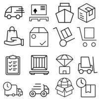 Delivery icon vector set. Post illustration sign collection. Parcel symbol.