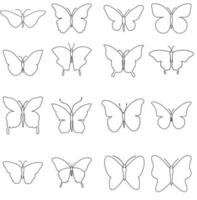 Butterfly vector icon set. insect illustration sign collection. moth symbol.