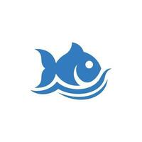 animal pescado nadando ola moderno creativo logo vector