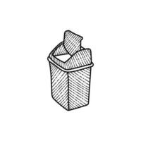 Trash Bin Line Art Creative Logo vector